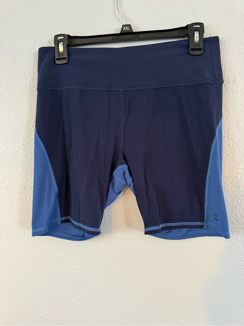 Fair Harbor Navy Bike Shorts with Light Blue Panels